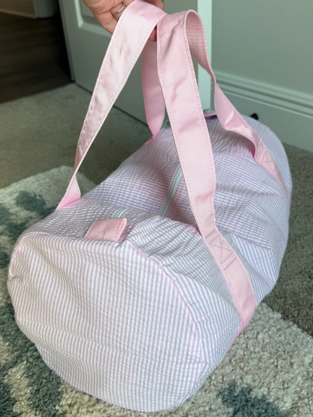 Boutique Pink Striped Duffel Bag for Kids
